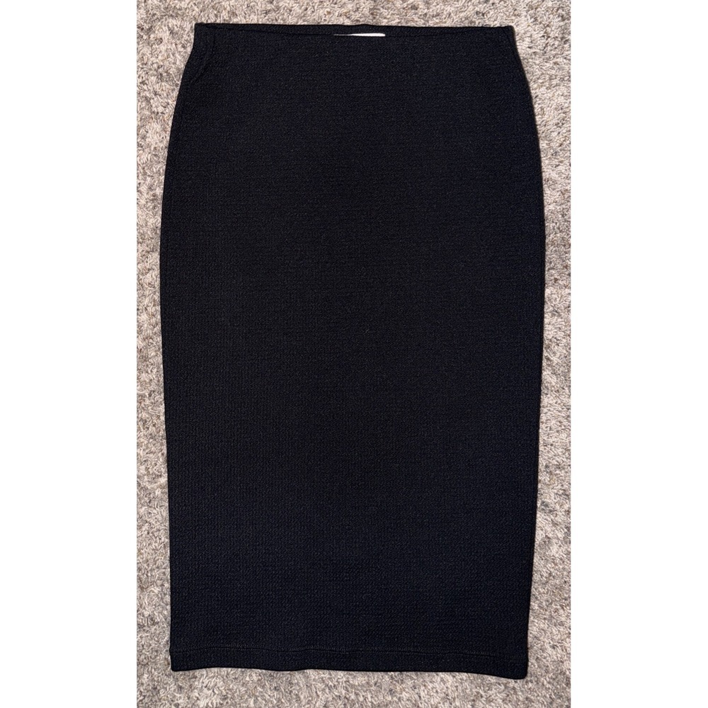 Sans Souci Womens Small Black Pencil Skirt Stretch Midi S1550
